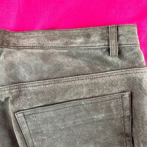 Vintage Suede Leather Pants Embroidered Appliqué Women's 14 Y2K Boho Western - Picture 17 of 17